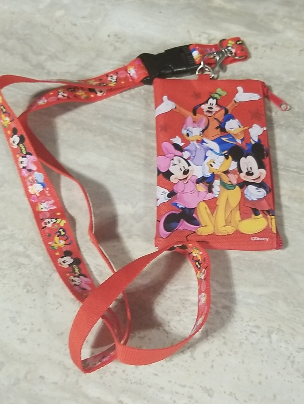 Disney Mickey & Friends Lanyard Card Holder With Zipper Pouch